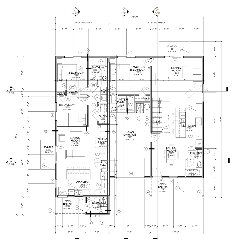 16A & B Floor Plans