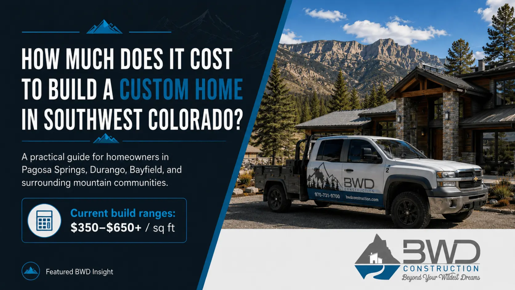 How Much Does It Cost to Build a Custom Home in Southwest Colorado?
